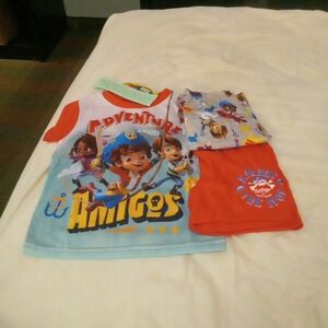 Santiago sea adventure Awaits toddler 3T 3 piece pajama set shorts and pants